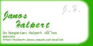 janos halpert business card